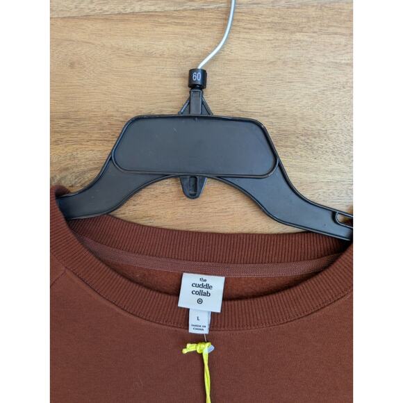 The Cuddle Collab Sweatshirt Unisex L Brown Best In Show Fleece Lined Crew Neck - Picture 3 of 3